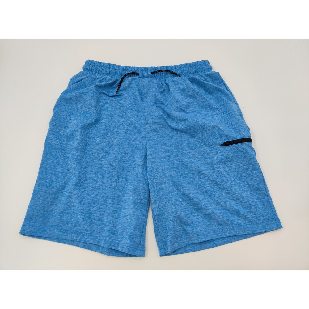 Athletic Works Mens XXL‎ Blue Dye Heathered Performance Shorts Zipper Pocket